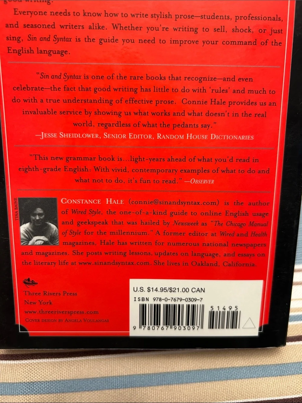 Sin and Syntax by Constance Hale - Red Cover Paperback